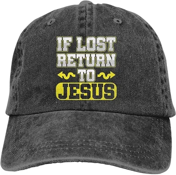 Dacă a Pierdut se Întoarcă la Isus Hat Baseball Cap Reglabil Lavabil Pălărie de Cowboy Denim Capac pentru Bărbat Femeie