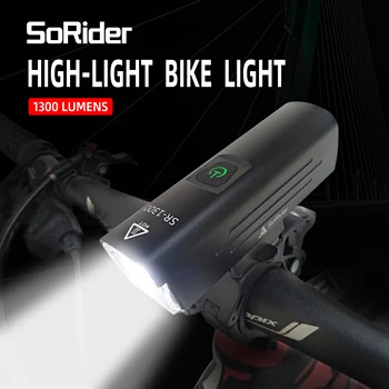 SoRider Biciclete Lumina 1300 Lumeni Biciclete de Înaltă Luminozitate Multi-Funcție USB Reîncărcabilă Road Ciclism MTB de Siguranță Față Lumini