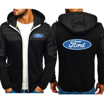 De vânzare la cald sport casual sacou barbati sport Ford masina logo-ul de imprimare Îngroșat fleece barbati toamna iarna jacheta cu Gluga de îmbrăcăminte