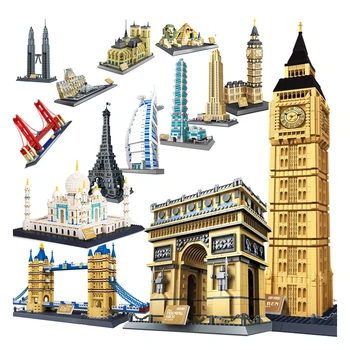 WanGe oraș compatibil Arhitectura Taj Mahal Londra, Paris, oraș, pod blocuri de constructii pentru copii asambla cărămizi jucării 2022