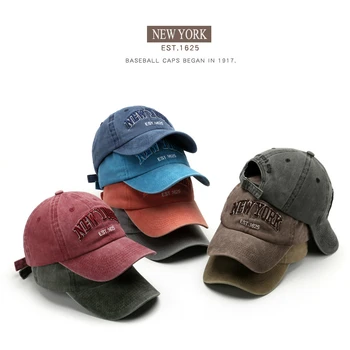 SLECKONT Bumbac Șapcă de Baseball pentru Bărbați și Femei NEW YORK Pălărie Retro Tata Pălării de Sport în aer liber Viziere Capac Unisex Snapback Hat gorras