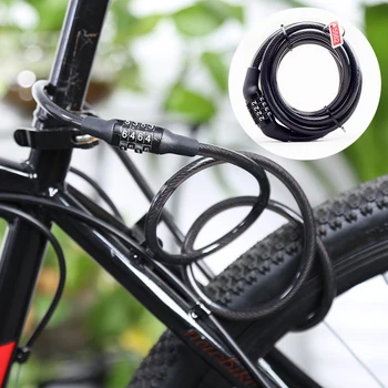 1M Cod Parolă de Blocare Biciclete Cod de 4 Cifre Anti-Furt Spirală de Oțel Cablu de Blocare Biciclete, Biciclete Dulap Accesorii pentru Biciclete