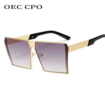 OEC CPO Pătrat de Metal ochelari de Soare Femei Barbati Moda Mare Cadru Ochelari de Soare Ochelari Doamnelor de Epocă Scut Ochelari de Lentes De Sol Mujer