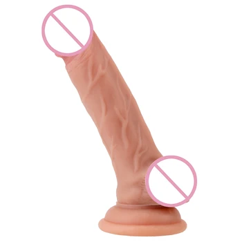 OLO Flexibil Artificial Penis Super Mare Vibrator Mare de Piele Realist Penis Cu ventuza de sex Feminin Masturbator Jucarii Sexuale pentru Femei
