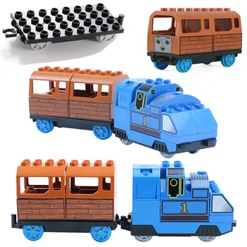 Tren Model Supradimensionat Dimensiuni Mari Cărămizi de jucărie DIY Blocuri de Tren de jucărie Set Compatibil de Asamblare pentru copii Jucarii pentru Copii Cadouri