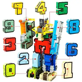 Numărul Fierbinte Robot De Asamblare Blocuri Jucarii Educative Figura De Acțiune De Transformare Robot De Deformare Roboți De Jucărie Pentru Copii