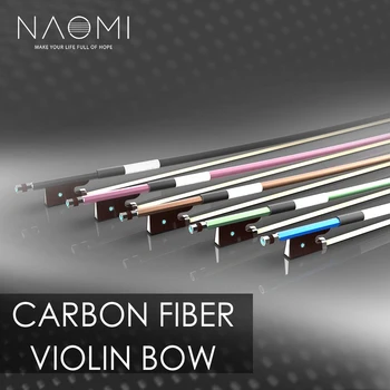 NAOMI Carbon Fber Arc Pentru Vioara 4/4 Vioara Arc Rotund Stick W/ Ebony Broasca Vioara Accesorii Răspuns Rapid Utilizarea Durabil