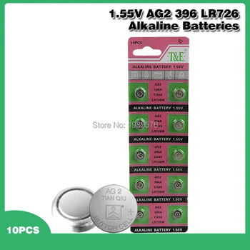 10buc/pack LR726 396 AG2 Baterie Buton SR726 196 Celule Monedă Alcaline Baterii de 1.55 V SG2 SR9 726 LR59 Pentru Ceas de Jucării de la Distanță