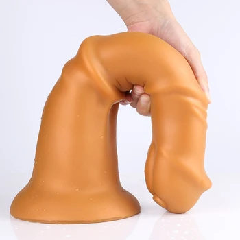 Vibrator Realist Mare Penis din Silicon Animal Imens Cal Ponei Dick Falus Dildo Anal, Dop de Fund Dilatator Expander Jucarii Sexuale pentru Femei