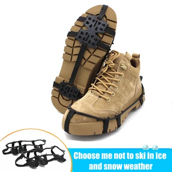 1 Pereche De 24 De Dinți Anti-Alunecare Pe Gheață Prindere Pantofi Cizme Drumeții, Alpinism Pe Gheață Pantofi Piroane Alpinism Lanț Crampoane Pantofi Acoperă M L