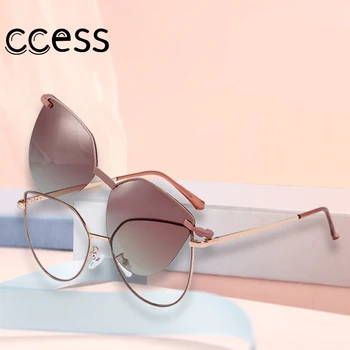 Noi Polarizate Flip-ochelari de Soare Ochi de Pisica Epocă Cadru de Metal Moda Lumina Albastra Anti-Ochelari de Soare pentru Femei Barbati UV400 Gafas