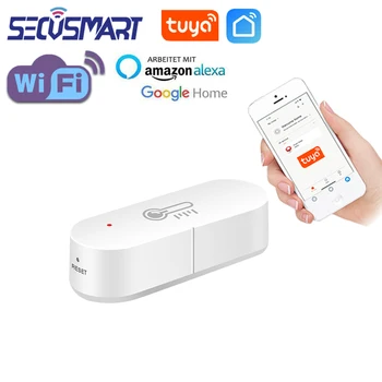 Tuya WiFi Temperatura Umiditate Detector Mini Termometru cu Senzor Smart Home Interior Higrometru Smartlife APP Alexa de Start Google