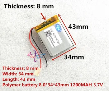 Litru de energie a bateriei MP3 baterie 3,7 V litiu-polimer baterie 803443 1200MAH de navigare GPS mobil baterie de mașină de joc