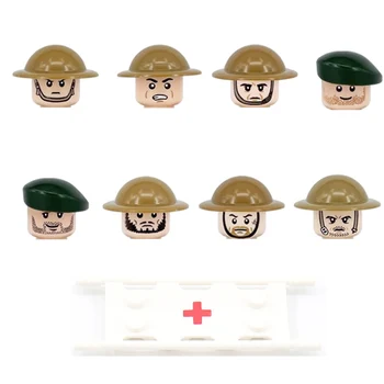 8PCS WW2 Armata Britanic Rănit Cifre Accesorii Blocuri Militare de Infanterie Medicale Soldat Targă Piese de Cărămizi Jucarii