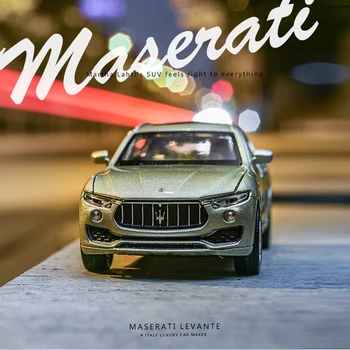 1:32 Scară Aliaj turnat sub presiune masini Maserati Levante Model SUV Trage Înapoi Auto cu Sunet si Lumina Cadou de Ziua jucărie pentru copil Băiat