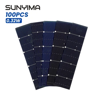 SUNYIMA 100BUC 78*19MM 0,5 V 0.32 W de Înaltă Eficiență De 21% Celulă de Panou Solar Monocrystallin Sistem De BRICOLAJ Sistem Fotovoltaic