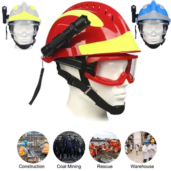 F2 Siguranță de Salvare, Casca de Salvare de Urgență de Incendiu ABS casca Cu Far de Protecție și Ochelari de protecție Pompier Casca de Protectie