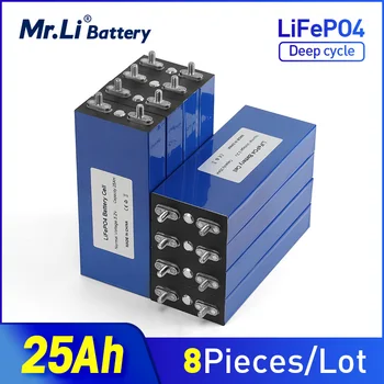 Domnul Li 8 buc 3.2 V 25Ah LiFePO4 baterie de celule 25000mAh cu Litiu fosfat de fier profundă cicluri pentru Diy 12V 24V 36V 48V scule electrice Solare