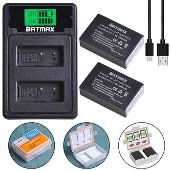 Batmax 2 buc LP-E17 LPE17 Baterie cu baterie fara cutie+LCD Dual USB Incarcator pentru Canon EOS T6i 750D T6s 760D 800D M3 M5 200D 250D