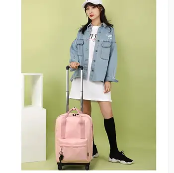 Femeile Sac de Cărucior Pe Roți de Călătorie sac de cărucior de bagaje valiza Femei transporta pe bagaje de mână geantă cu Roți Sac de școală cu Roți