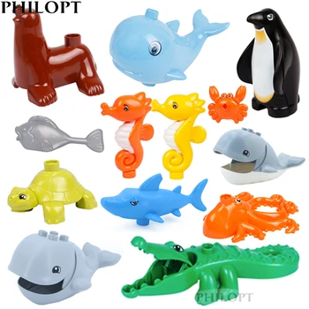 Mare bloc de animale DIY accesorii crab, Balena broască țestoasă compatibil jucării pentru copii blocuri de constructii pentru copii cadouri