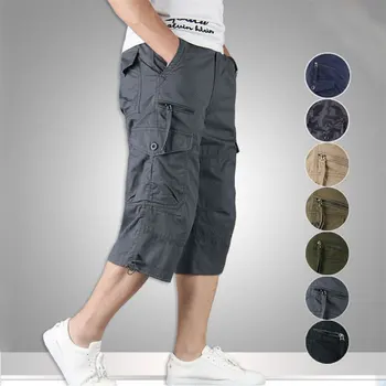 2022 Vara Barbati Casual din Bumbac pantaloni Scurți de Marfă Lungime de Buzunar Multi Capri Pantaloni sex Masculin Militare de Camuflaj Scurte Marimea M-5XL
