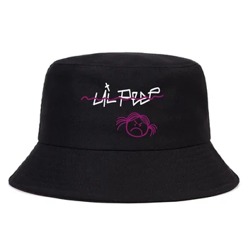 Lil Peep pălărie Place Lil.Peep Pălărie De Vară A Femeilor De Bărbați, Panama Găleată Cu Capac Design Plat Vizorul Sudaderas Strigăt Copil Pălărie De Pescar