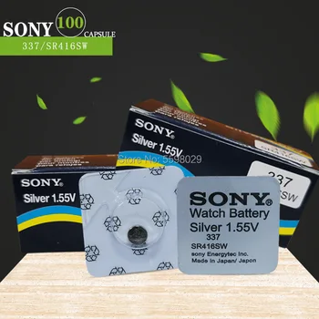 100buc/lot Pentru Sony Original 1.55 V 337 SR416SW Singur bob de Argint Oxid de Baterie de Ceas Butonul de Celule Monede Pentru a Viziona Jucarii Electrice