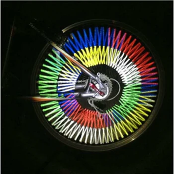 12Pcs Biciclete de Munte Biciclete de Echitatie Janta Vorbit Muntele Clip Tub de Avertizare Bandă de Lumină Reflector Reflectorizante Exterior 75mm