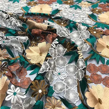 De înaltă Calitate din Africa Elvețian Voile Dantela Tesatura pentru Rochie,Diy Ț Ochiuri Brodate Mozaic de Cusut Material Pânză,Țesături de Lux