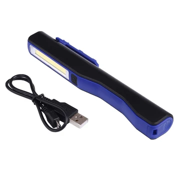 LED Lumina de Lucru de Inspecție Mini Lampa USB Reîncărcabilă Magnetic Rotație COB Pix Clip Mână lanterna Lanterna