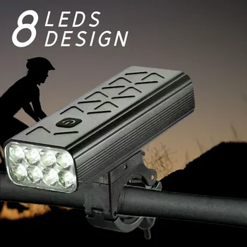 8T6 LED Biciclete Lumina USB Reîncărcabilă Lumina din Spate Biciclete Faruri 10000mAh Super-Luminos MTB Mers Lanterna Bicicleta Lampă Față