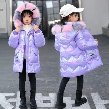 -20 Gradul 2022 Copii Fete Copii Blanuri cu Glugă Haina Îmbrăcăminte exterioară Parka Adolescente Cald Tinutele de Iarna Impermeabil și Snowproof Sacou