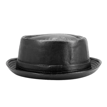 Noua Moda Barbati din Piele Neagră Pălărie Trilby de sex Masculin Fedora Capac Retro Femei Toamna Brand Șăpcuța Capace Bărbați Vintage Jazz Pălării