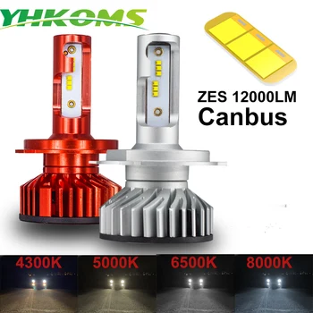 YHKOMS H4 Canbus H7 H1 H11 LED 4300K 5000K 6500K 8000K lumina Farurilor H3 H8 H9 H11, 880 881 Bec LED Auto Lampă de Ceață 12000LM ȘASE
