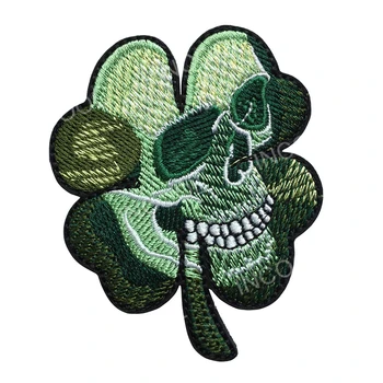 Broderie Patch-uri Trifoiul Irlandez Cap de Craniu Armatei SUA Cârlig&Bucla de Fixare Patch-uri Tactice Emblema Aplici Ecusoane Brodate