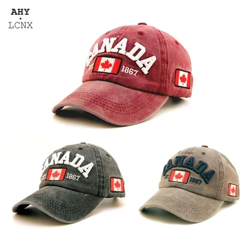 2020 Noua Moda pentru Bărbați Șapcă de Baseball Scrisoare Brodate Canada Capace de Bumbac Spălate Tata Pălărie Femei Bărbați în aer liber Snapback Pălării de Soare