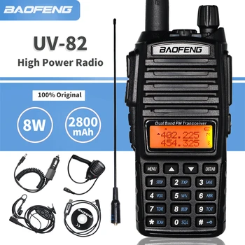 De mare Putere 8W Baofeng UV-82 Walkie Talkie UV82 Dual Band VHF/UHF FM Transceiver 10 KM Rază Lungă de Vânătoare Două Fel de Ham Radio CB