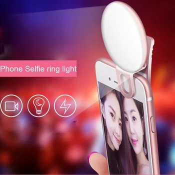 Portabil Selfie Flash Camera Led Clip-on telefon Mobil Selfie inel video de lumină lumina de Noapte Sporirea Lumina de Umplere Auto-timer Lampa