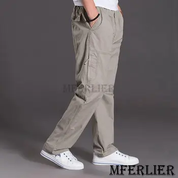iarna primavara vara Barbati pantaloni de marfă de dimensiuni mari stil safari buzunar pantaloni 7XL 8XL ușă afară pantaloni drepte cu fermoar liber mferlier