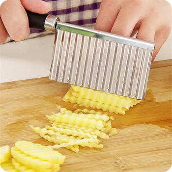 Cartofi cu margini Ondulate Cuțit de Bucătărie din Oțel Inoxidabil Gadget Legume Fructe Instrument de Tăiere Accesorii de Bucătărie cartofi prajiti mașină