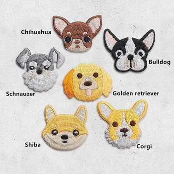 1 Bucată Drăguț Chihuahua, Câine Buldog Patch-uri pentru Copii Îmbrăcăminte Lipici Fier Pe Patch-uri de Desene animate