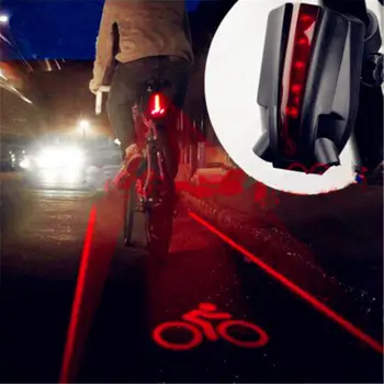 Fascicul de Biciclete Logo-ul Impermeabil Spate Biciclete Coada Lumina Laser 2+5 LED-uri Lampă Roșie 4 Intermitent Model Noaptea de Siguranță Avertisment Bicicleta Dotari