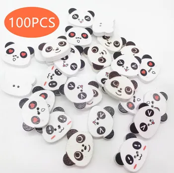 100buc Amestecat Butoane din Lemn Cap de Panda Pentru Îmbrăcăminte de lucru Manual Scrapbooking Lemn Decorative, Artizanat Manual Diy Accesorii