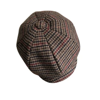 2020 Nou Capac de vânzător de ziare Zăbrele Bereta Pălărie Bărbați Femei Pălărie de Tweed Gatsby Octogonal Spic de Epocă Ivy Pălării BLM230