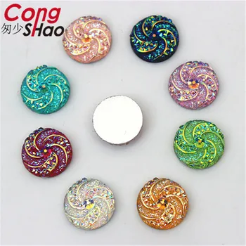 Cong Shao 200Pcs 12mm AB Colorate flatback cristale și pietre de Rășină Rotund Stras aplicatiile DIY Rochie de Mireasa Butonul CS679