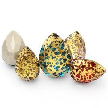 Noul Aur Patina de cristal de sticlă coase pe aplicatiile de strasuri stralucitoare drop pentru ambarcațiuni diy îmbrăcăminte bijuterii accesorii decor