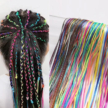Strălucitor Strălucire Părului Beteala Kit Rainbow Femei Colorat Sclipici Bling Extensie de Păr Sclipire de Păr Orbește Accesorii pentru Împletirea