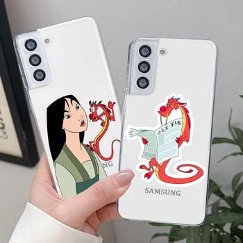 Film Disney Mulan Mult Mushu Caz de Telefon Pentru Samsung S22 S21 S20 FE Ultra Pro Lite S10 5G S10E S9 S8 Plus Capac Transparent