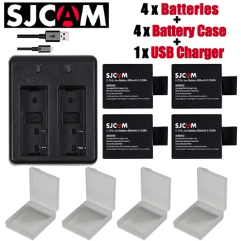 Noi 4buc Original SJCAM sj4000 baterie + sj 4000 sj sj 5000 6000 Dual USB încărcător pentru sj4000 sj5000 sj6000 sj7000 SJ8000 camera